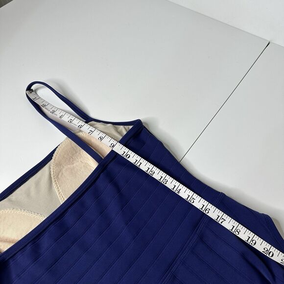 La Blanca by Rod Bettie One Piece Swimsuit Sz 16 Dark Blue Bathing Suit Textured - Picture 13 of 16